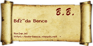 Béda Bence névjegykártya
